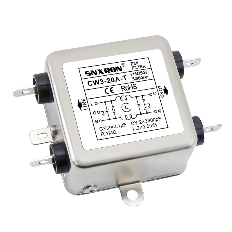 filtro-ac-monofasico-anti-emi-cw3-t-3a6a10a20a30a-com-carcaca-metalica-ac220v-50-60hz