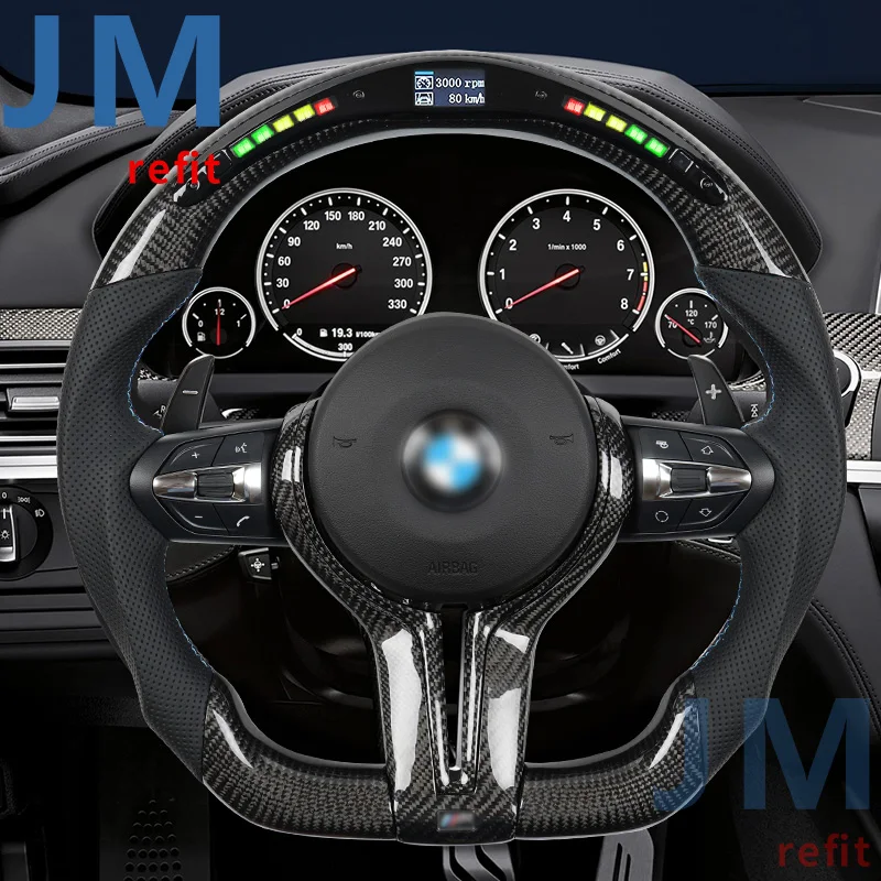 LED Volant Carbon Fiber Steering Wheel Fit For BMW f30 F10 M2 M3 M4 M5 M6 E90 F80 F10 m Sport Carbon Fiber Steering Wheel