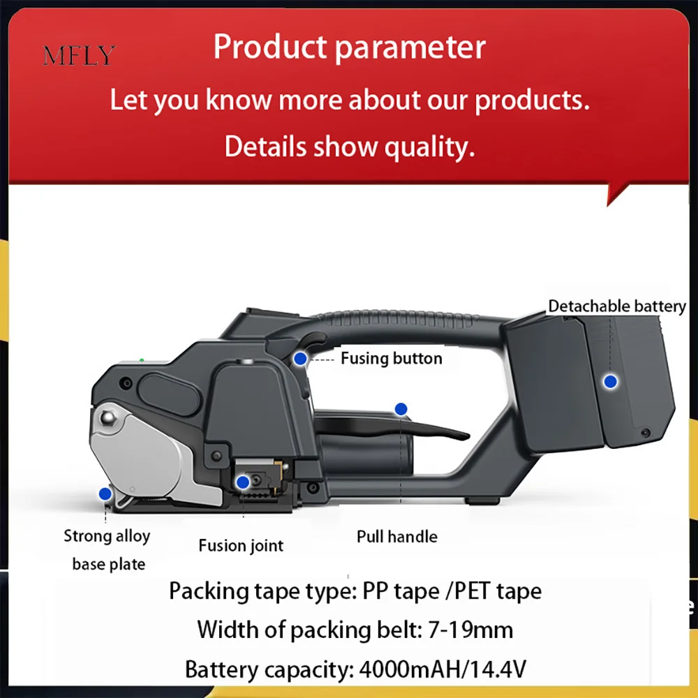 

Electric Strapping Machine Is Suitable For 7-16mm PET/PP Plastic Strapping Packaging Tools Fully Automatic V2/V3