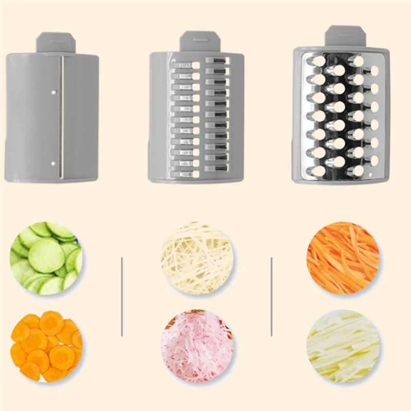 Electric Vegetable Cutter Slicer And Shredde Kitchen Drum Vegetable Cutter US Plug