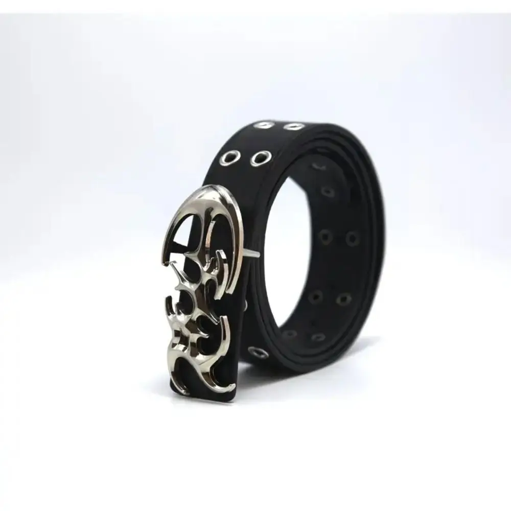 

Новый ремень в стиле панк из искусственной кожи с полой пряжкой, повседневный регулируемый поясной ремень, декоративные аксессуары