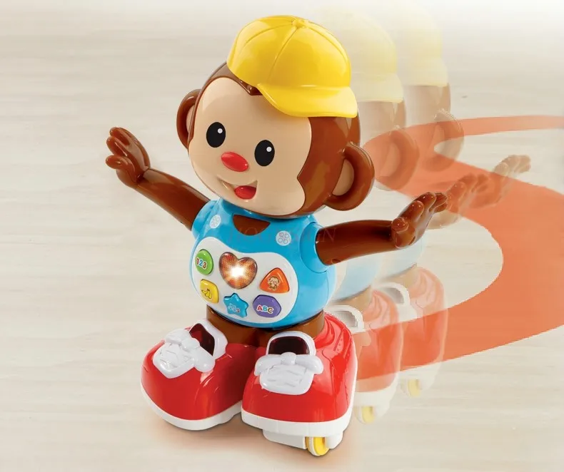 Interattivo Chasing Monkey Music Dance Robot intelligente Baby Early Education Toy Sound and Light Learning Steps