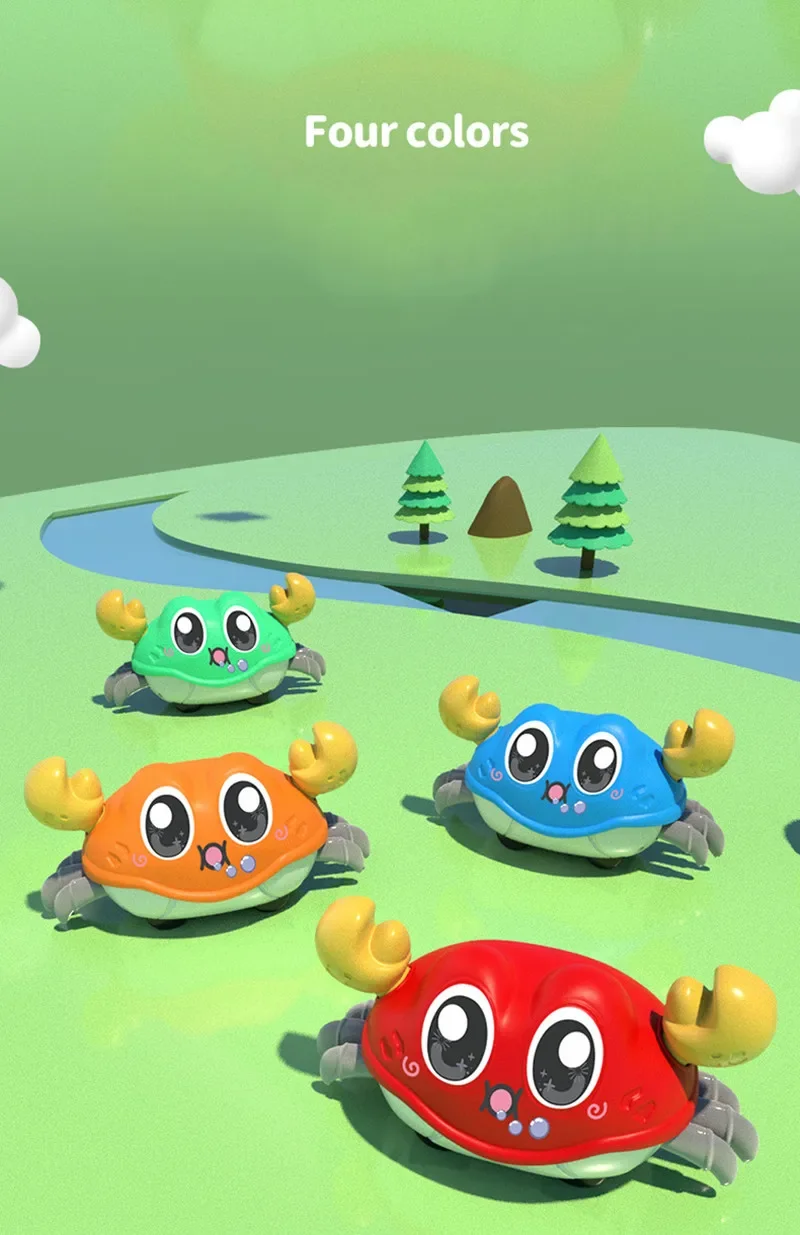 Krabben-Spielzeug zum Krabbeln, für Bauchlage, zum Laufen und Tanzen, sensorisches Spielzeug für Babys, Lernspielzeug für Kleinkinder, Krabbelgeschenke, Krabbel- und Laufspielzeug für Kinder mit doppelter Kraft – Detail 4