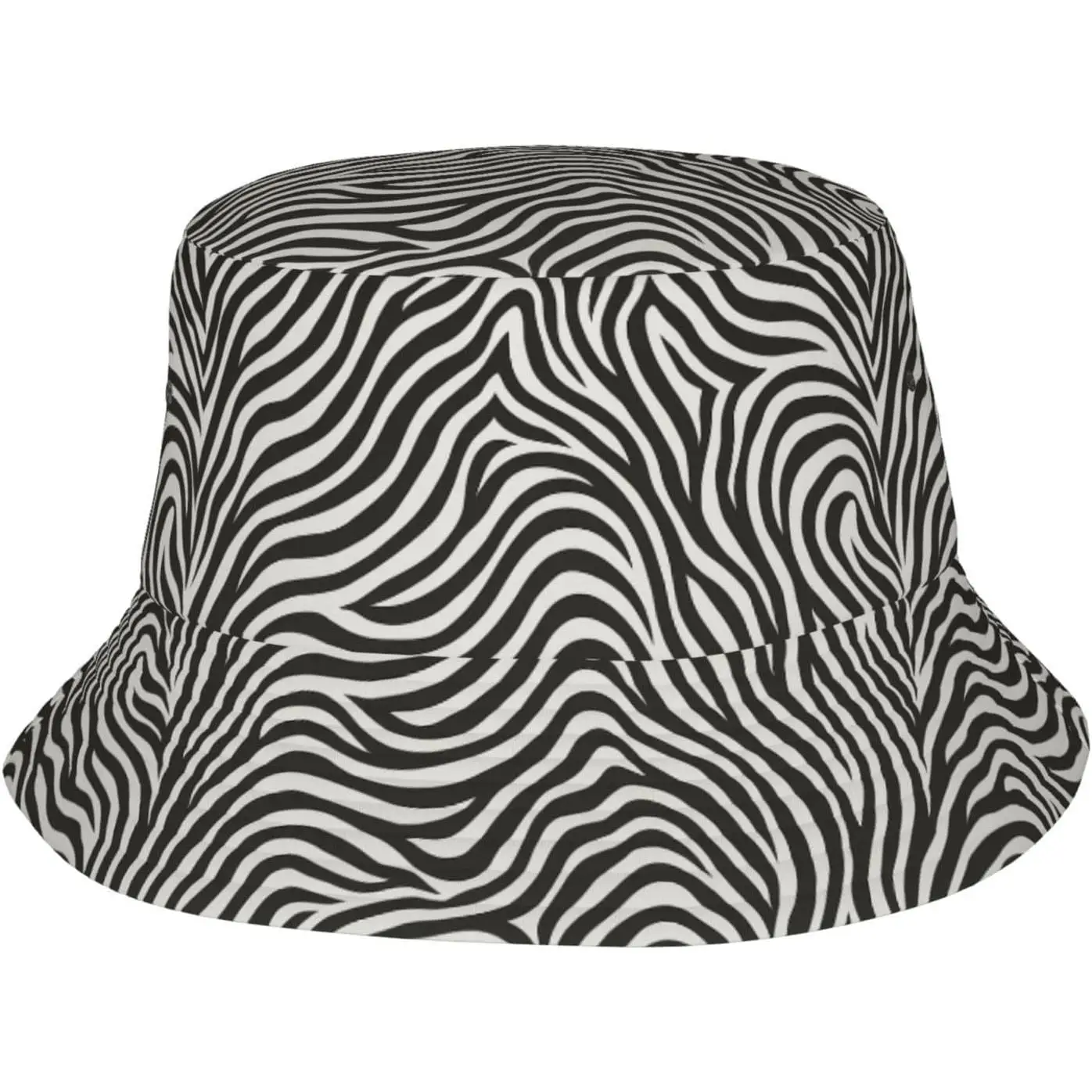 Zebra Stripe Print Bucket Hat Unisex Summer Sun Hat UV Protection Casual Outdoor Fashion Fisherman Hat