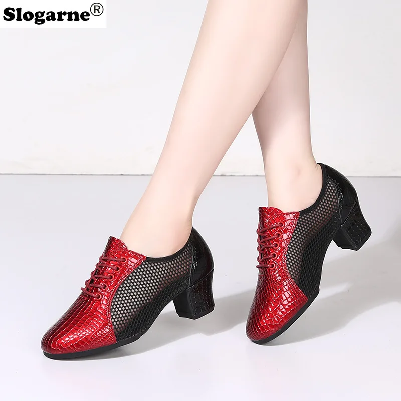 

2024 New Professional Dance Shoes Women Jazz Latin Shoes Ladies Middle Heels Yago Shoes Soft Sole Ballroom Modern Dance Sneakers