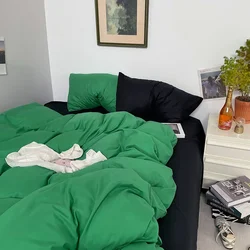 Hoiime 1pc High Quality Solid Color Duvet Cover Queen Size Green Bedclothes Quilt Cover Black Bedding Comforter Cover for Home