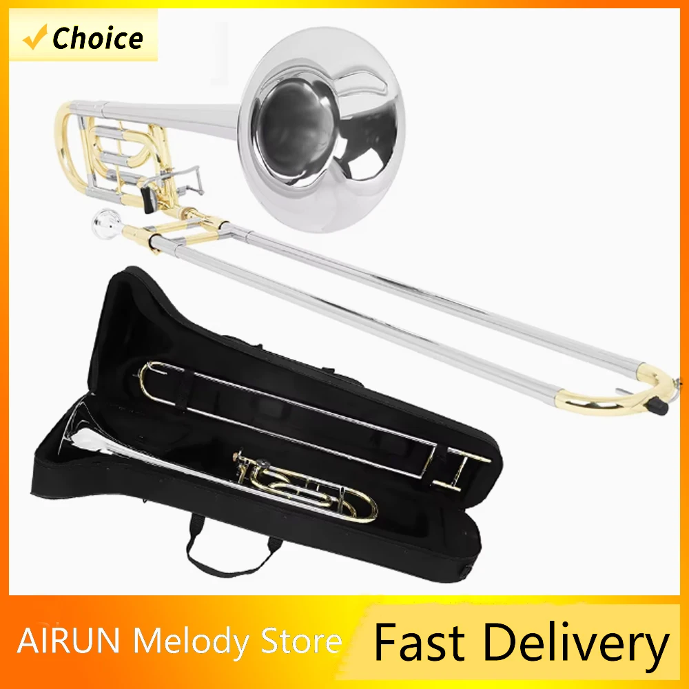 

SLADE LD-T998 Teno Trombone Gold and Silver Dual Color Trombone Brass Instrument Trombone Suitable for Practice&Performance