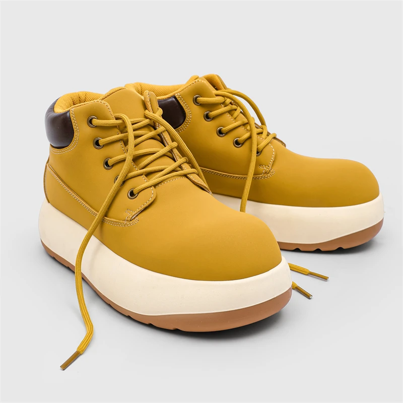 

Boots Men Fashion Boots Warm Non-Slip Ankle Boots Male Thick Bottom British Style Brand Top Quality Comfortable Big Head Boots