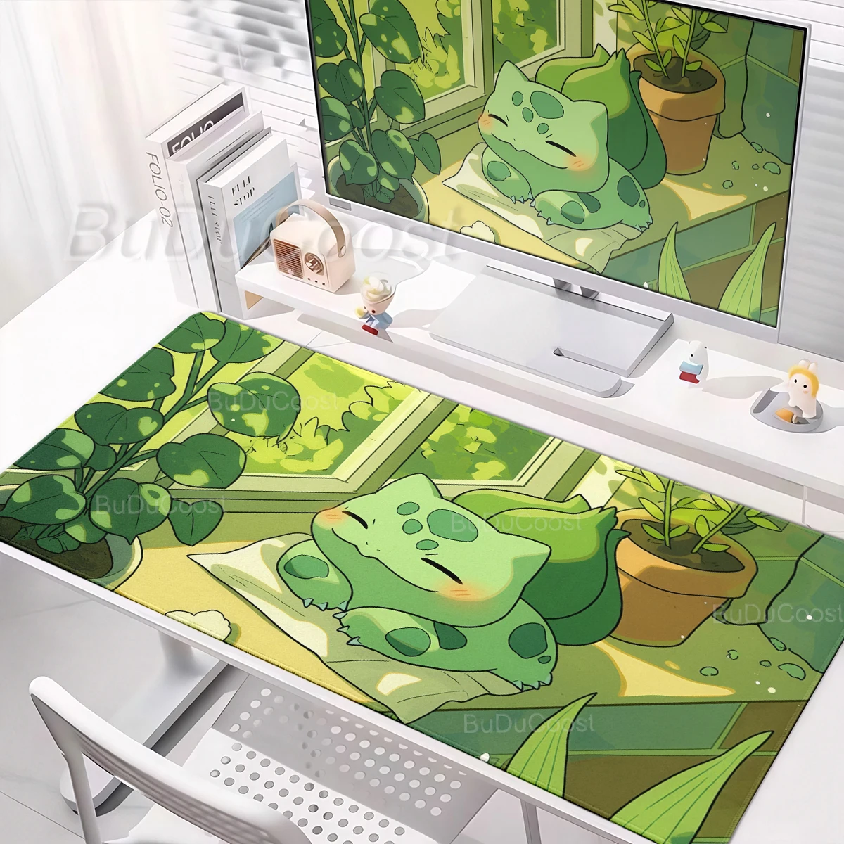 Mouse Pad Gamer Large Deskmat Gaming Keyboard Anime Playpad Desk Accessories Pokemon Bulbasaur Mousepad XXL PC Cabinet Carpet