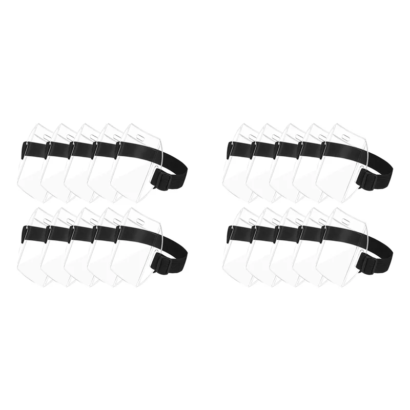 

Держатель бейджа на руку, держатель бейджа для удостоверения личности с регулируемой пряжкой, универсальный размер для рабочих пролетов (20 шт.)