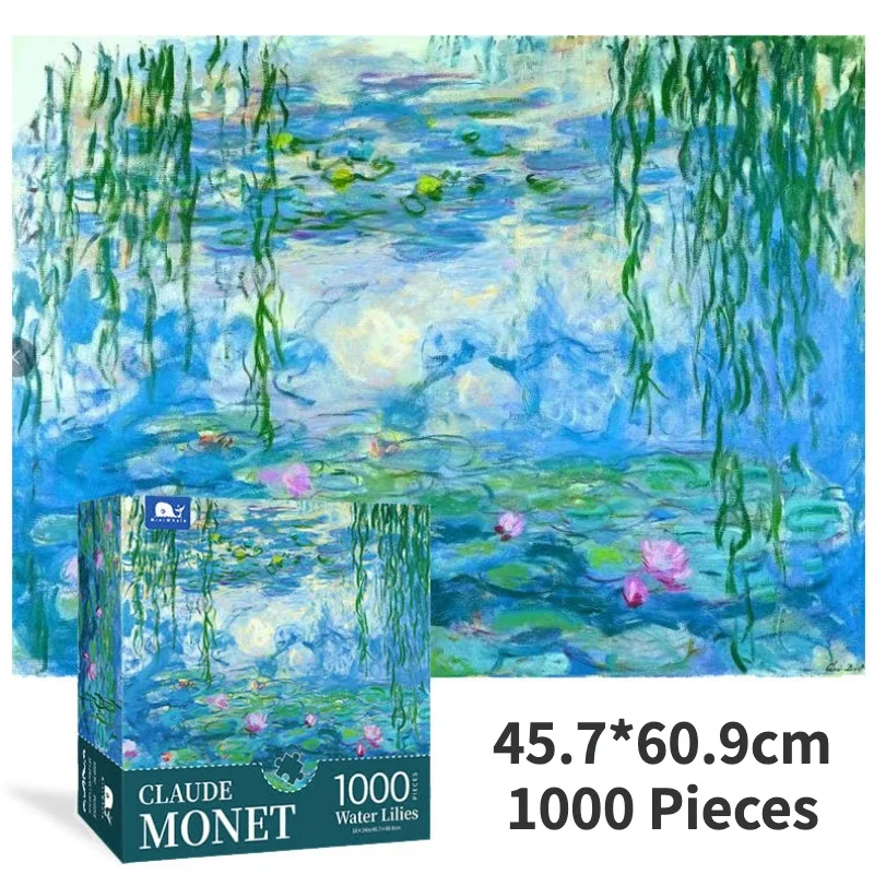 Puzzle Jigsaw 1000 sztuk dla dorosłych dzieci Monet krajobraz Puzzle zabawki dla dzieci gra rodzinna słynne światowe obraz dekoracyjny do domu olejne