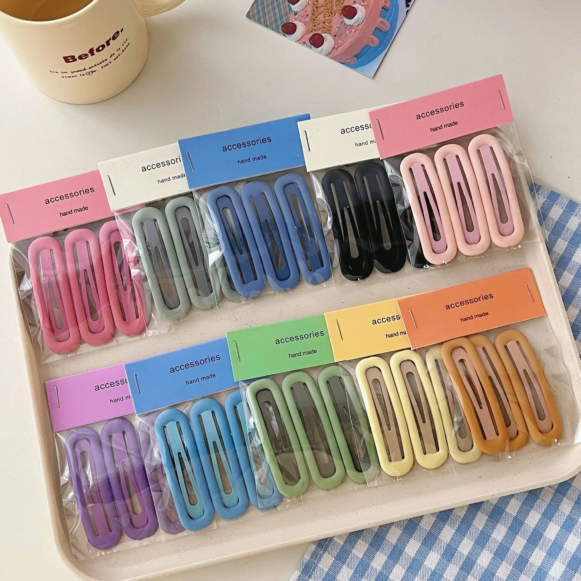 Korean Spring New Metal Geometric BB Clip Three-piece Campus Leisure Simple Hair Clip Set Girls\' Popular Hair Accessories Gift