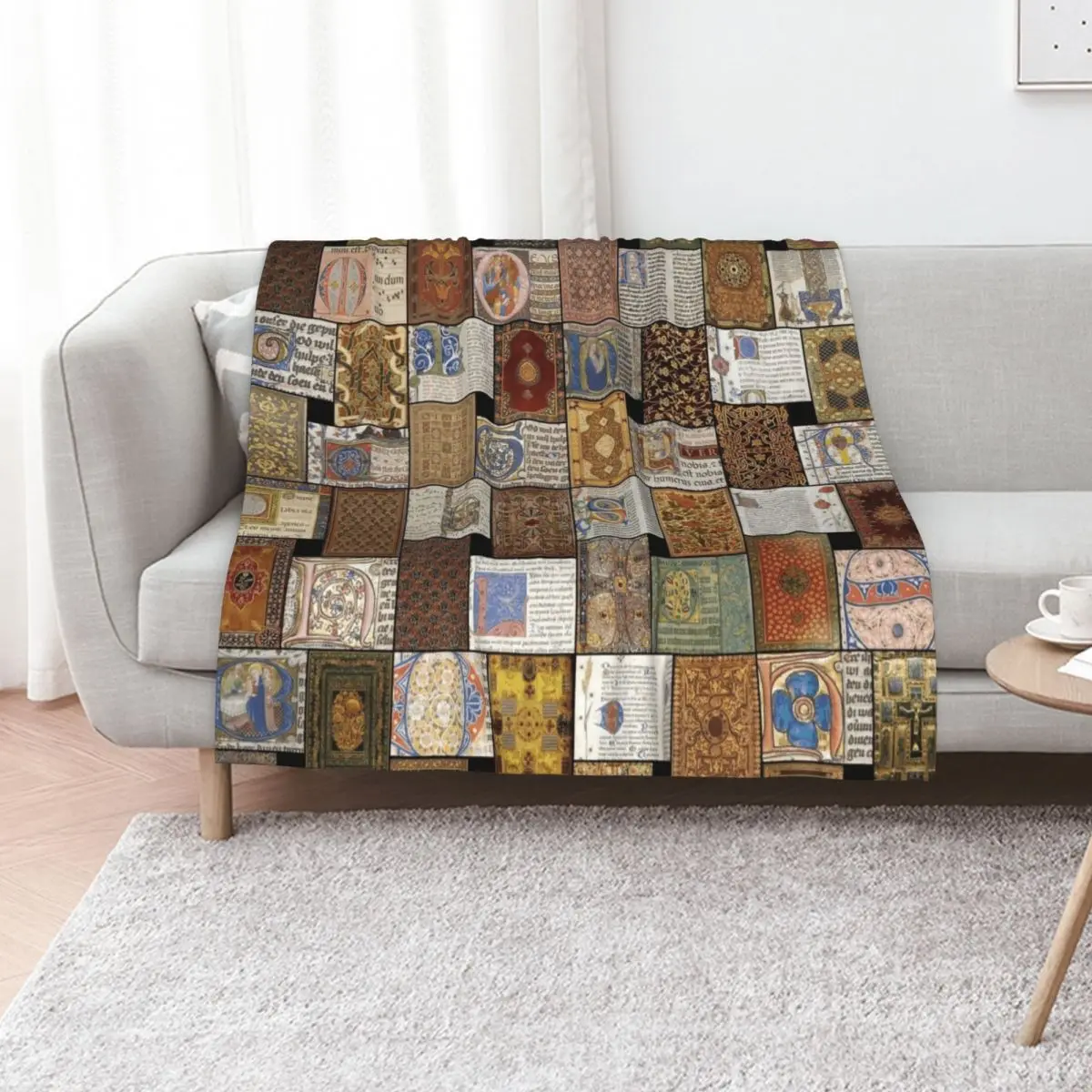 Illuminated Manuscript Throw Blanket Retros Hair Vintage Picnic Luxury Designer For Decorative Sofa Blankets