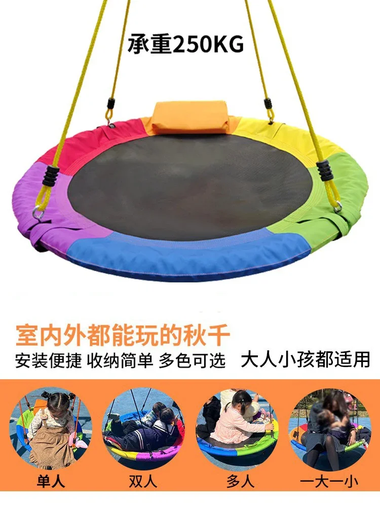 Spring outing outdoor round Oxford cloth outdoor courtyard hanging chair bird's nest swing indoor baby family interactive swing