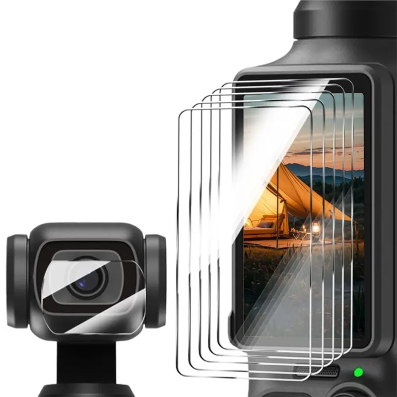 Y43A-Accessories 5Pcs Anti-Scratch Tempered Glass Screen Protector For DJI Osmo Pocket 4:Lens Film Protective Cover
