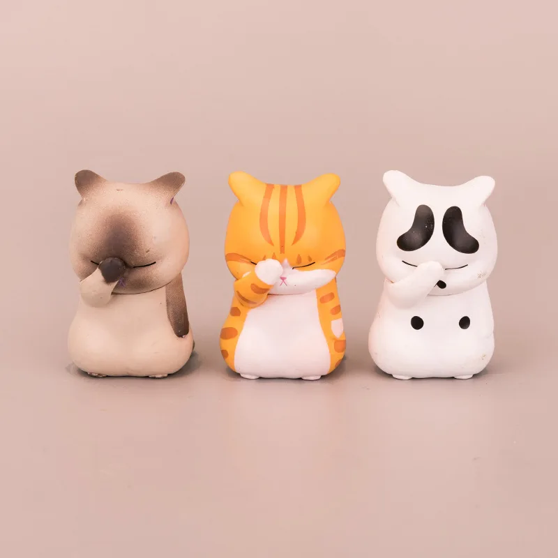 Adorno de esculturas de gato de dibujos animados, figuritas de gato encantadoras para amantes de los gatos, decoración del hogar y adorno de pastel