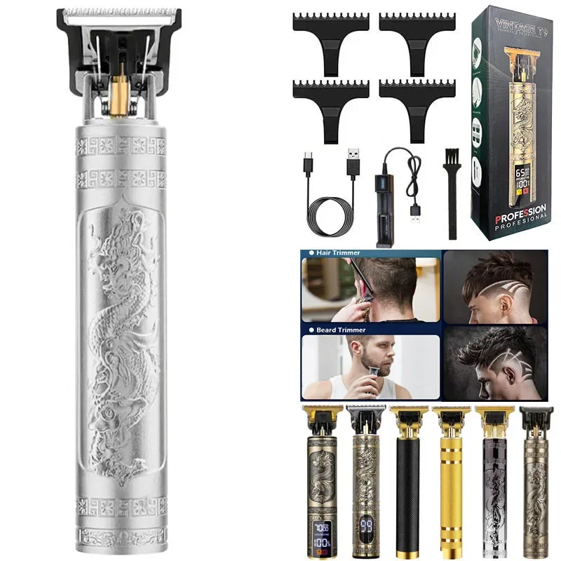 Hot Sale Dragon Vintage Wireless Full Set Barber Shop Beard Body Professional Electric Hair Cutting Shaving Finishing Machine