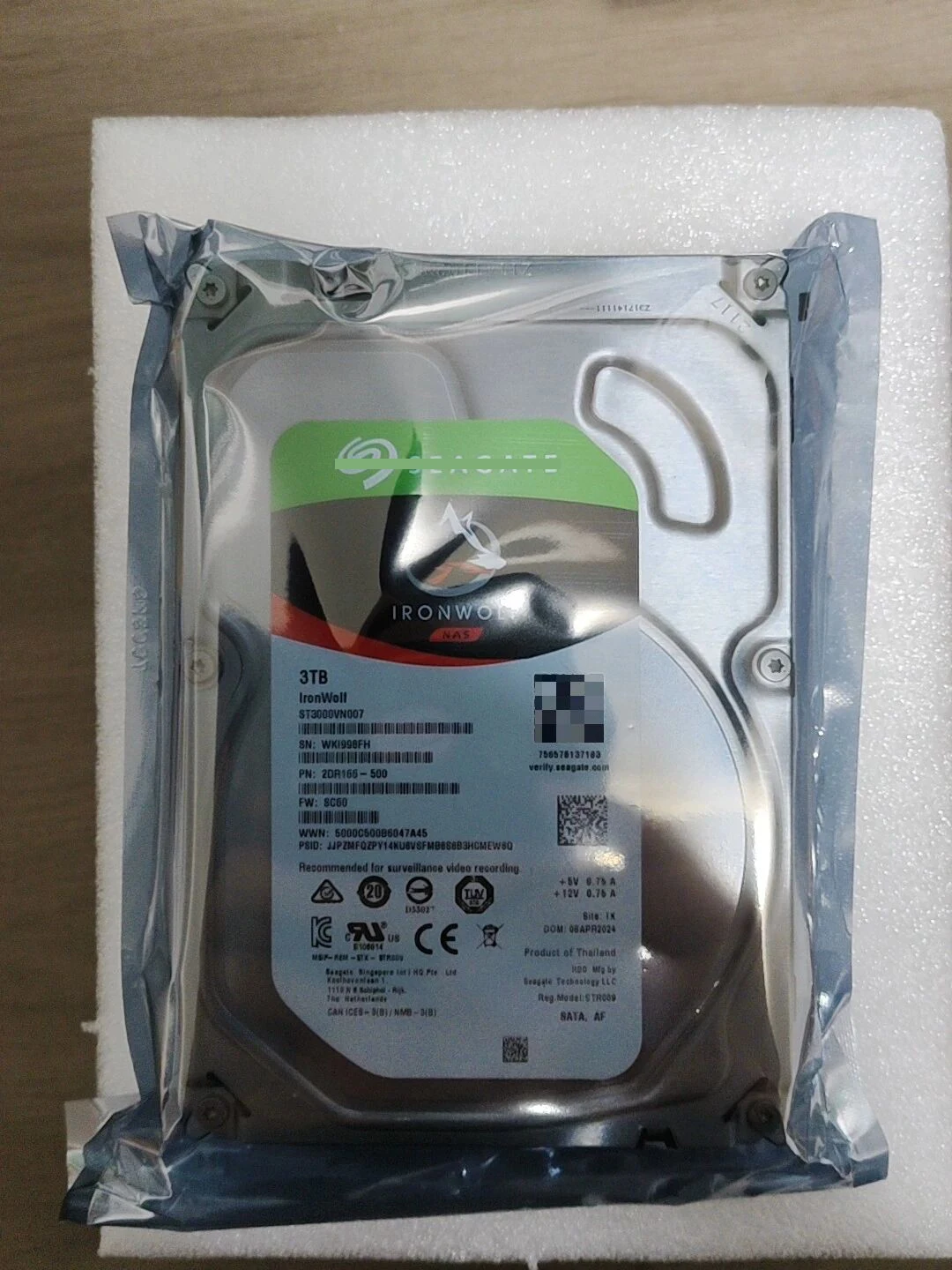 Image of IronWolf ST3000VN007 3TB 5900RPM SATA 6Gb/s 3,5 Zoll NAS Interne Festplatte Neu