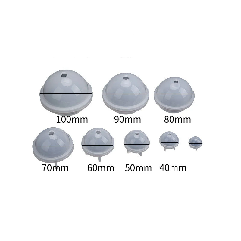 20-80mm Round Ball Silicone Mold Epoxy Resin Mould For Charm Pendant Craft Earring Casting Keychain Dried Flower Making Supplies