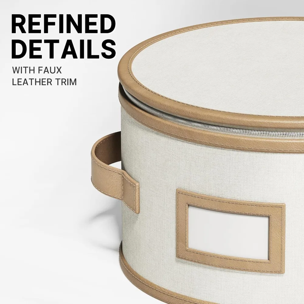 5-Piece Hard Shell China Storage Set for Plates, Mugs & More – Beige, Stackable & Padded - view 5