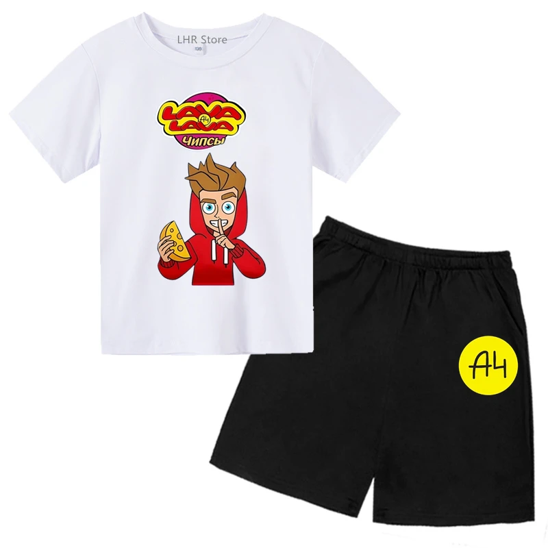 Merch A4 Lamba adatto per bambini ragazzi ragazze bambino t-shirt in cotone girocollo manica corta per il tempo libero 2-12 anni Tee Summer Tops