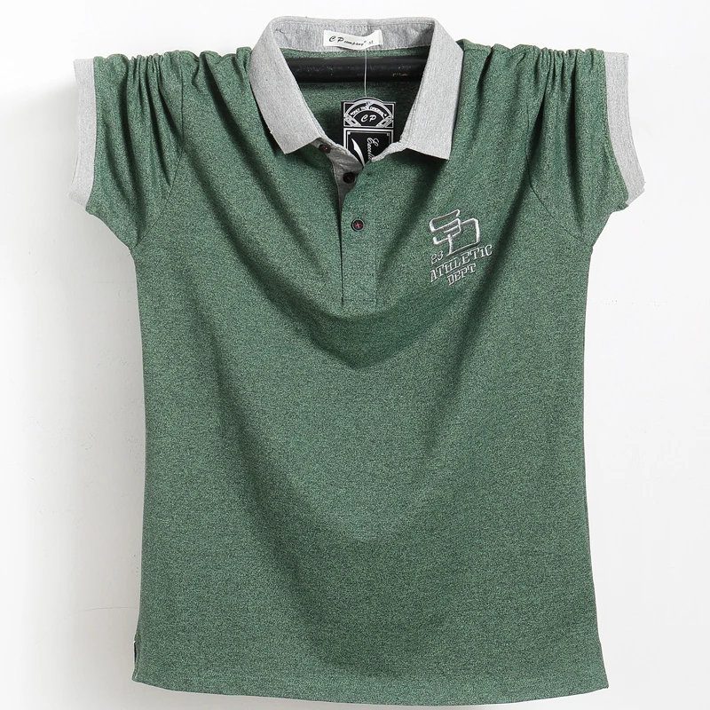 Polo a rayas laterales para hombre, Camisa lisa de algodón, informal, de negocios, 5XL talla grande, novedad