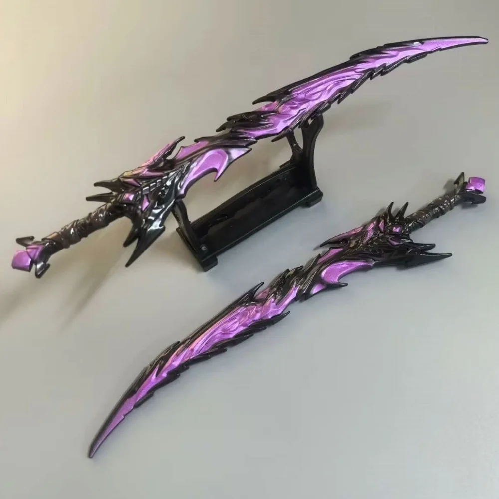 سكين زخرفي بشفرة شوكة الذيل، تمثال أنيمي قابل للجمع، زخارف سطح المكتب لغرفة الألعاب، آمنة وغير شحذ #3