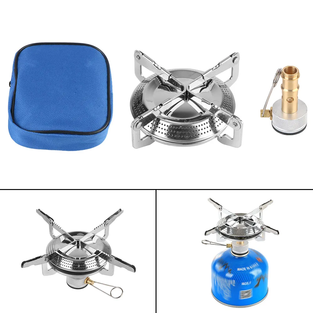 Fogão a gás para acampamento ao ar livre, com bolsa de armazenamento, conjunto de panelas portátil, mini piquenique, ferramentas de cozinha, leve, cabeça de fogão