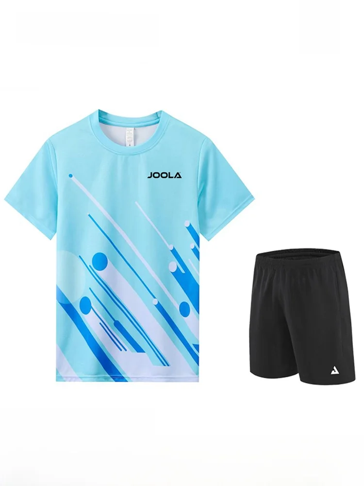 JOOLA Table Tennis Uniform Set Quick Dry Breathable Short Sleeve Unisex Children Competition Teamwear round Neckline Sportswear