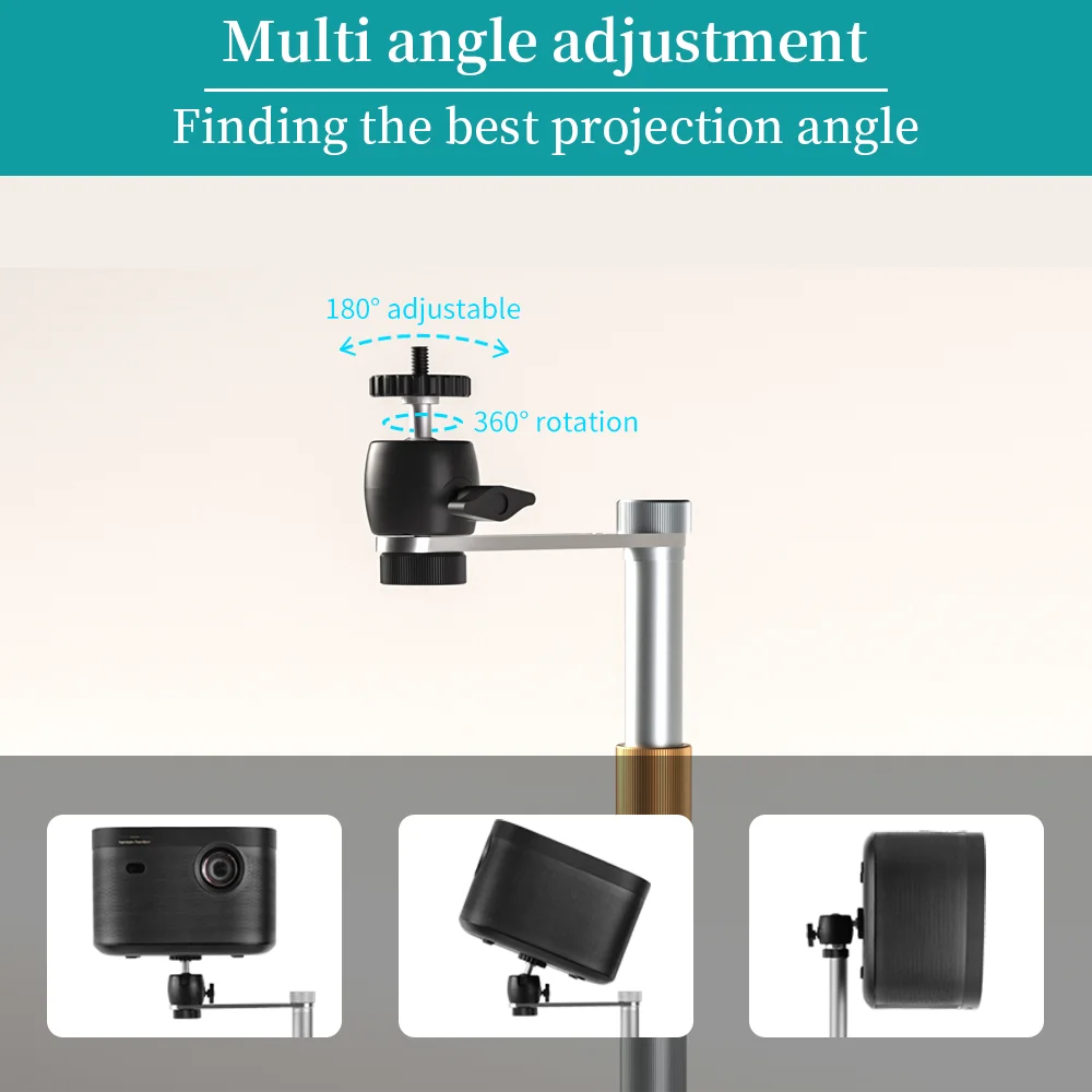 Multi-application Projector Stand for Sofa Bed Aluminum Alloy Thick Metal Base Adjustable Track Moveable Support Holder Bracket