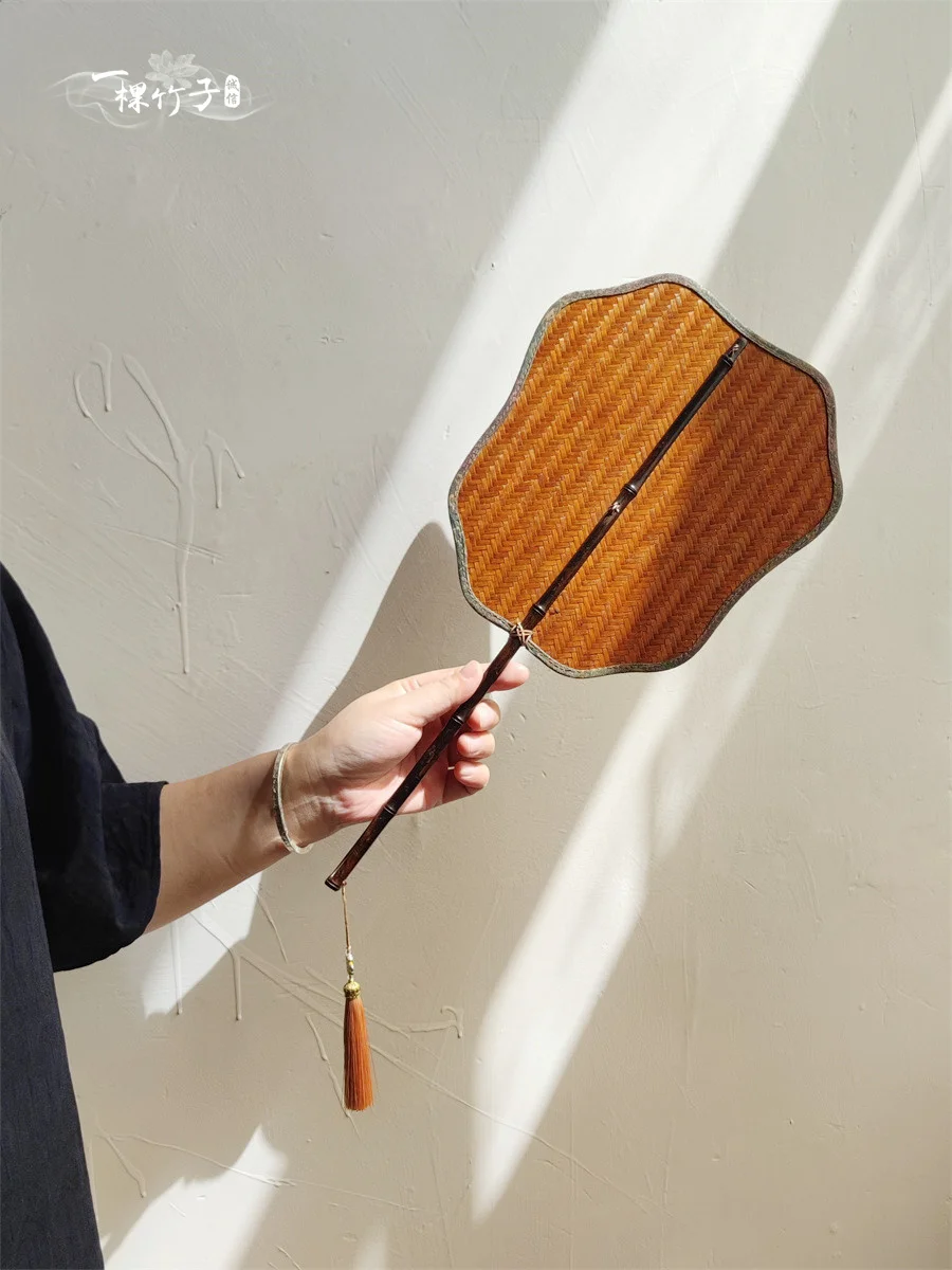 

Hanrted Bamboo Woven Fan Traditional Chinese Zen Sle Portable Summer Dance Cooling Fan Large Lacquer for Daily Use