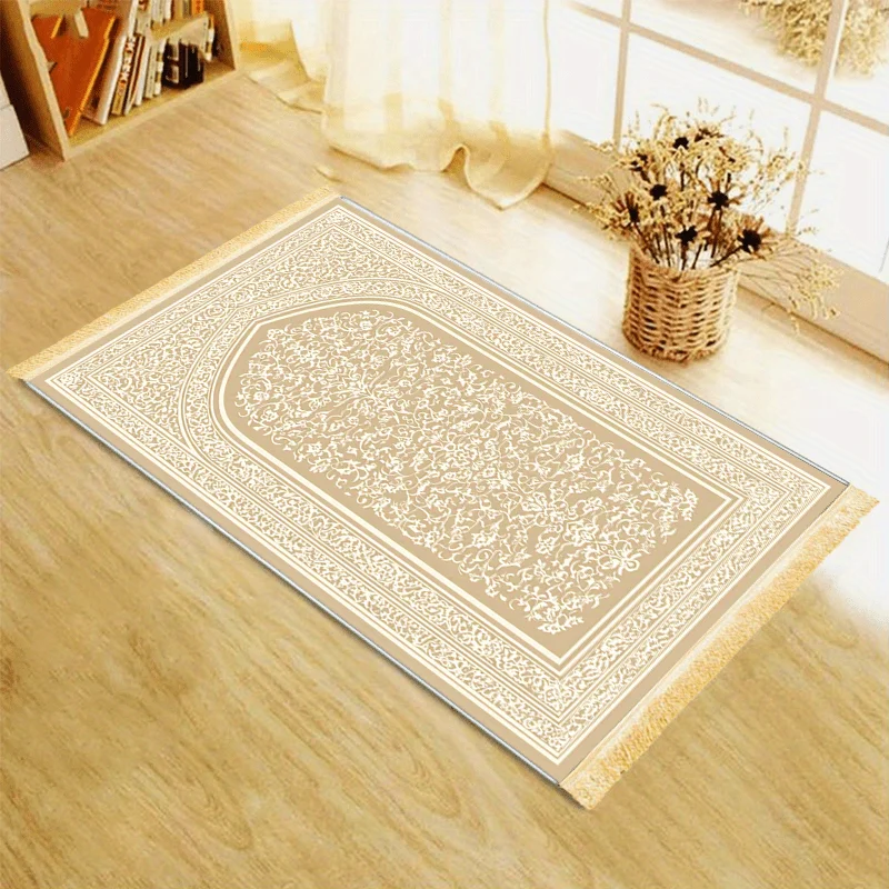 VIKAMALuxury Muslim Prayer Mat Indoor Bedroom Porch Islamic Prayer Rug Home Decoration