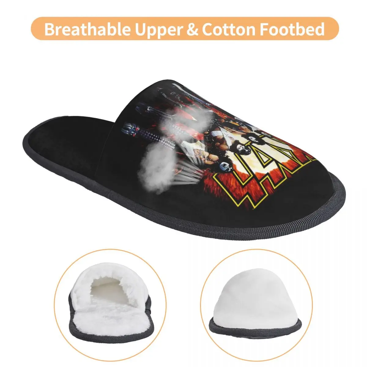 Custom Kisse Band Rock Roll House Slippers Soft Warm Heavy Metal Music Memory Foam Fluffy Slipper Indoor Outdoor Shoes