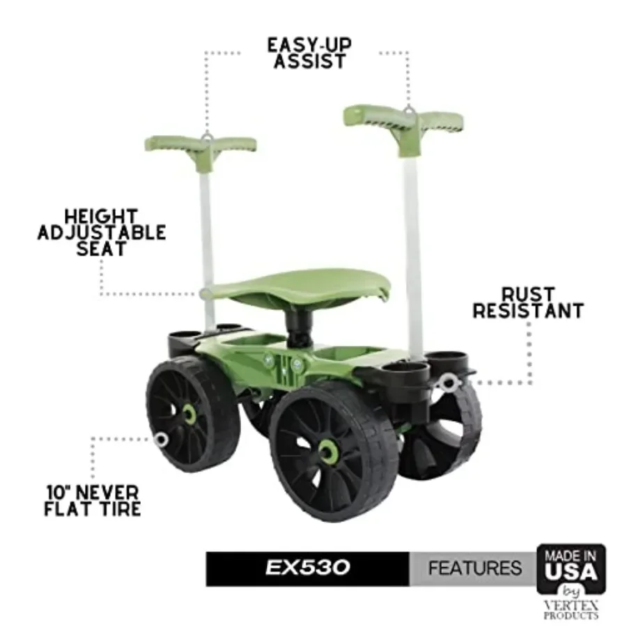 Wheelie Easy-Up EX530 Rolling Garden Stool and Cart with Wheels