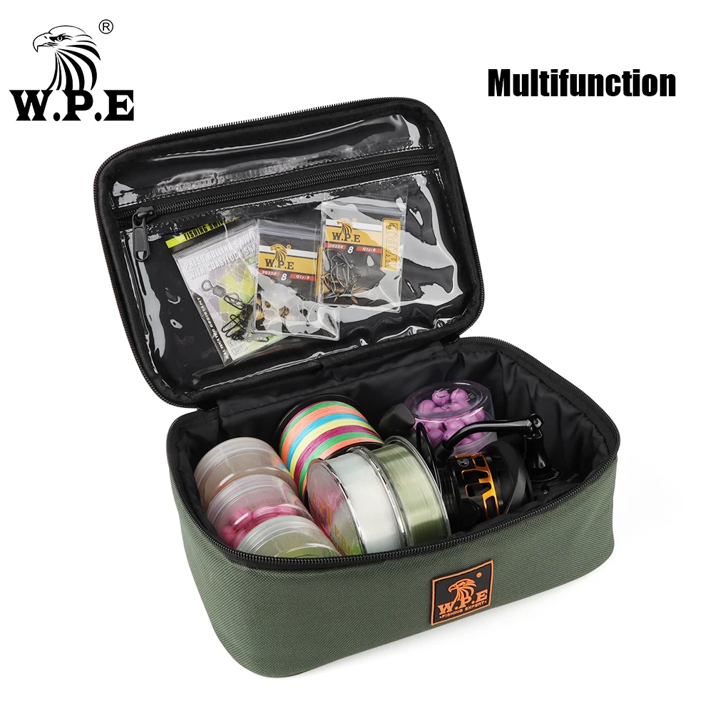 W.P.E 1 Uds bolsa de pesca de carpa multiusos 600D PVC Oxford multifunción carrete de pescado línea señuelo bolsa de herramientas accesorios de