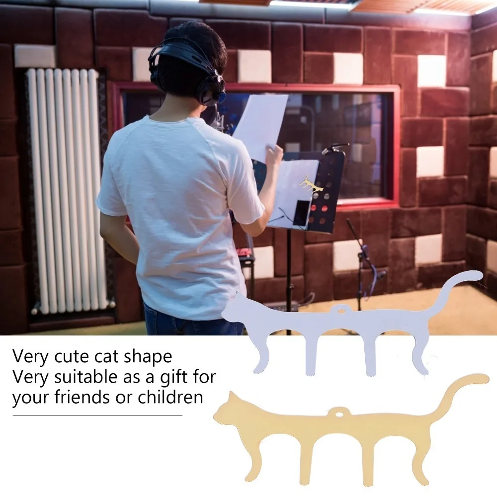 2pcs Cute Cat Shaped​ Metal Music Book Clips​ Steel Gold/Silver Stand Page Holder​ Easy to carry ​Music Book Clip Page Holders