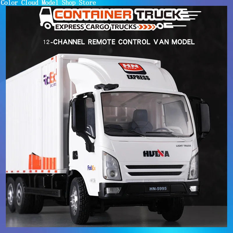 Huina 1:18 Rc Car 12ch Remote Controlled Express Delivery Car Loading Transport Car Small Cargo Truck Floating Van Small Truck