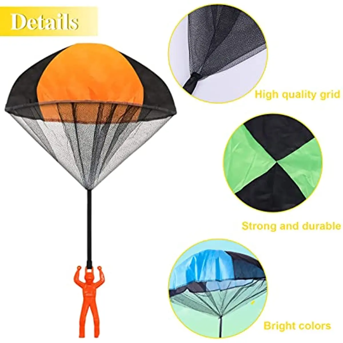 Kids Hand Throwing Parachute Toy Outdoor Funny Toys Game for Children Fly Parachute Sport Educational Games with Mini Soldier