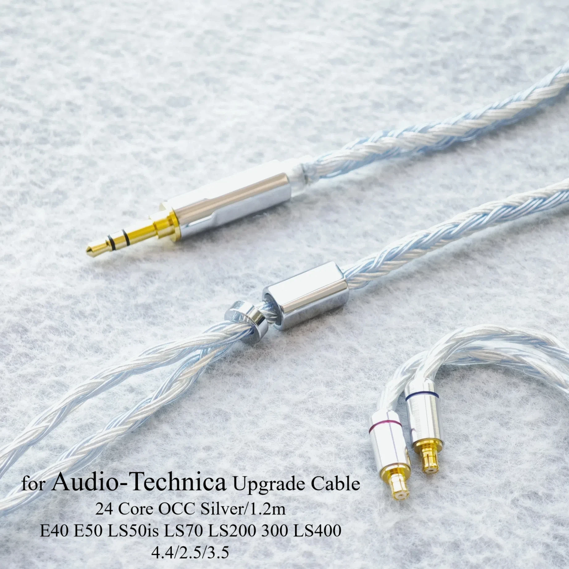 

Audio-Technica 24 Core OCC Mixed Plated Upgrade Cable Earphones Cable With 3.5mm E40, E50, LS50is, LS70, LS200, LS300, LS400