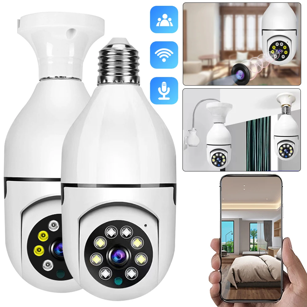 

2.4G 5G WiFi Light Bulb Surveillance Camera Automatic Human Tracking Video Cameras Smart Home Security Monitor Wireless Cameras