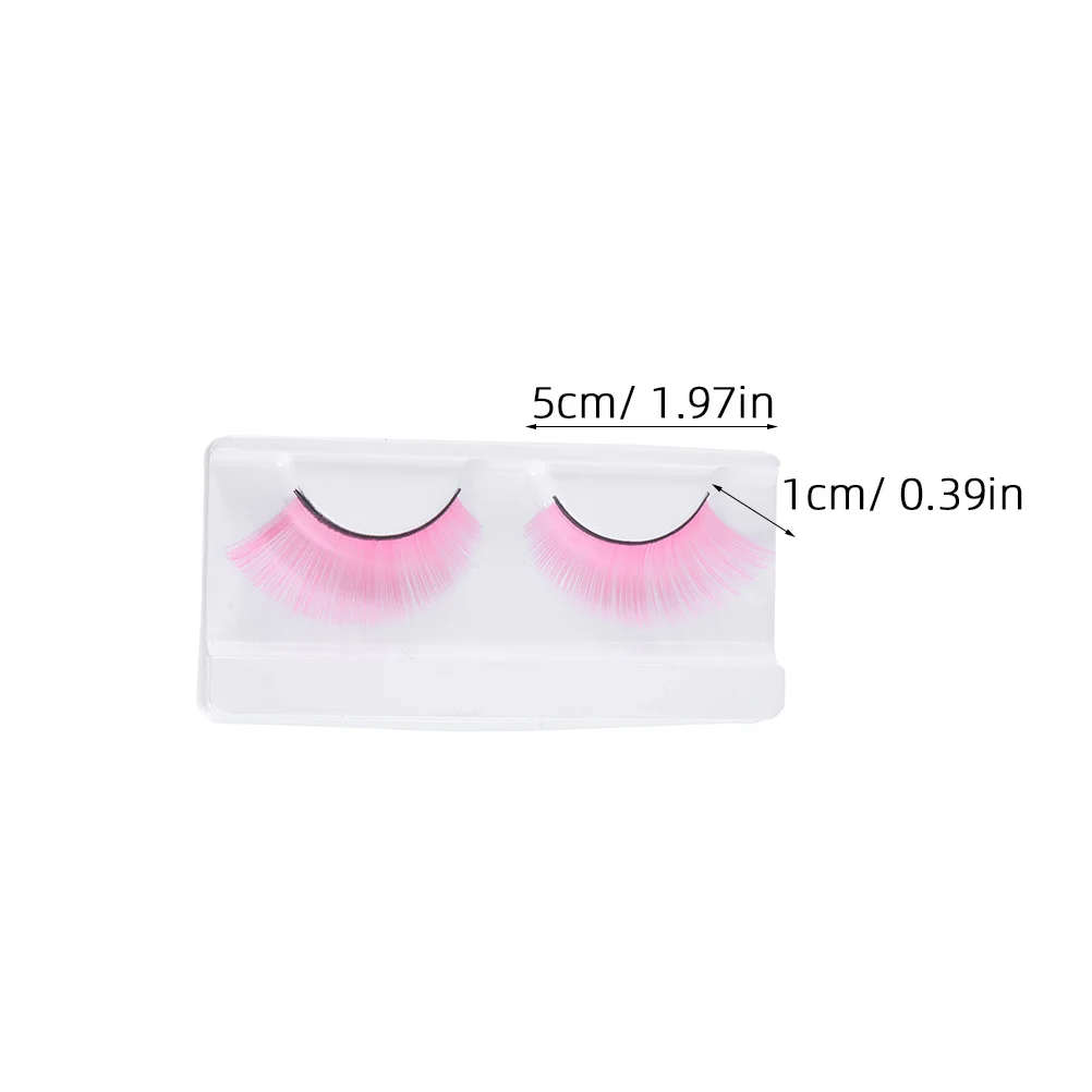 3 paires de faux cils roses bouclés et brillants, Style pour fête d'halloween, spectacle sur scène, beau accessoire de décoration pour les yeux