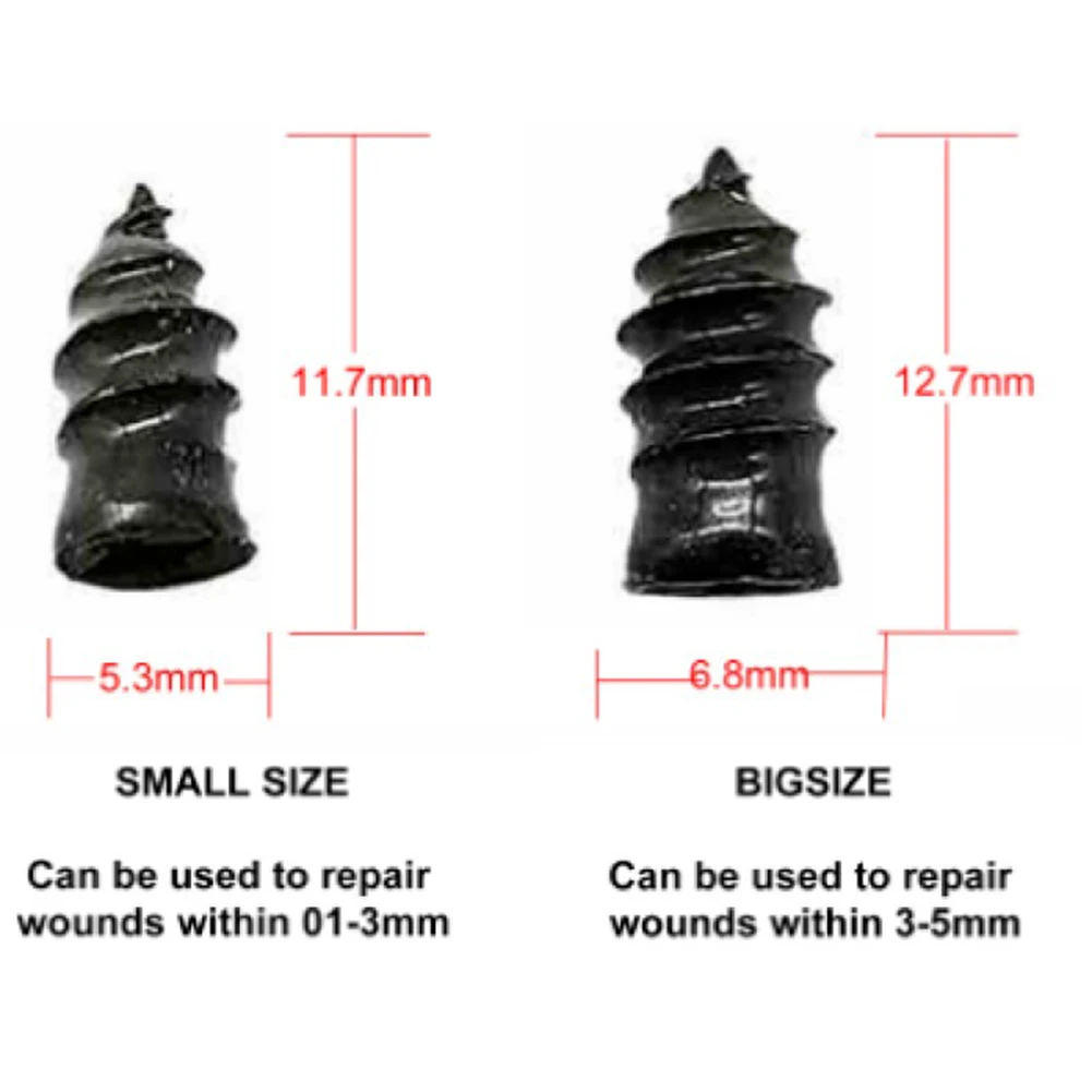 8pcs Vacuum Tire Repair Nails Tools Set For Car Motorcycle Scooter Tyre Puncture Repair Tubeless Rubber Nail Tire Filler for