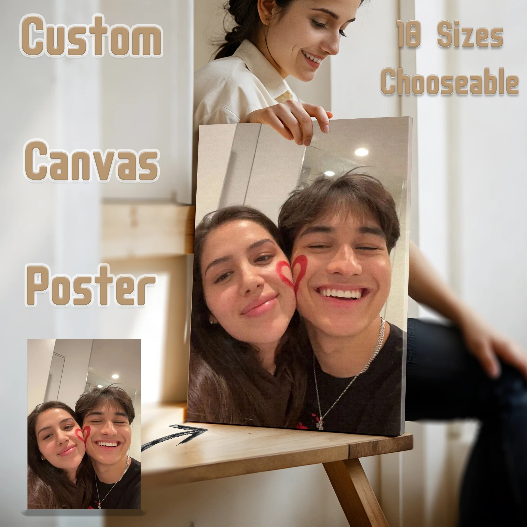 1Pc custom canvas poster wall art for Garden decor/Birthday gift/Wedding Moment memory/Anniversary Love gift/mother's day gift