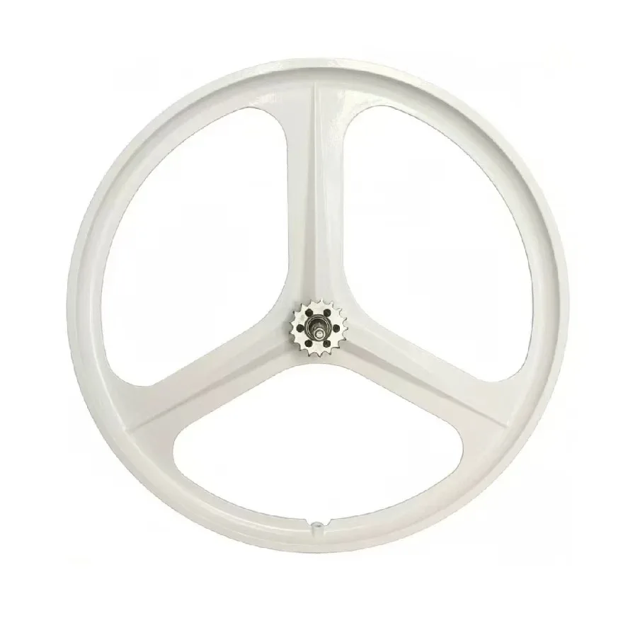 700C Fixed Gear Tri-spoke Integrated Wheel Set, Complete Front & Rear Wheels for Fixed Gear Bikes, Lightweight Cycling Parts
