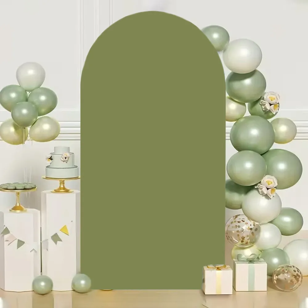 

Solid Color Green Arch Backdrop Baby Shower Birthday Party Wedding Bridal Shower Decoration Elastic Fabric Arched Background