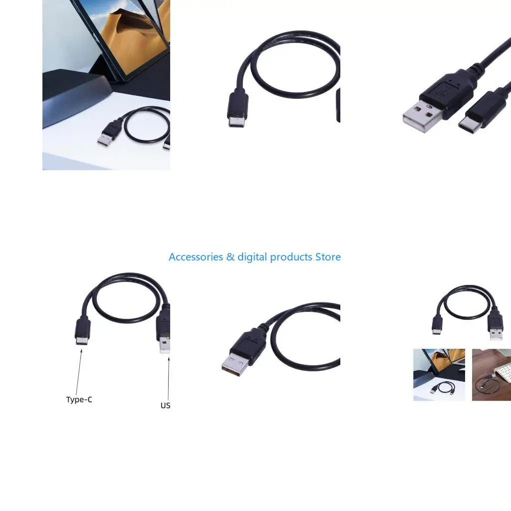 77JD USB to Type C Cord for Fast Charging Phones Long Last Cable Wire Durability USB C Cable Fast Charging Cable