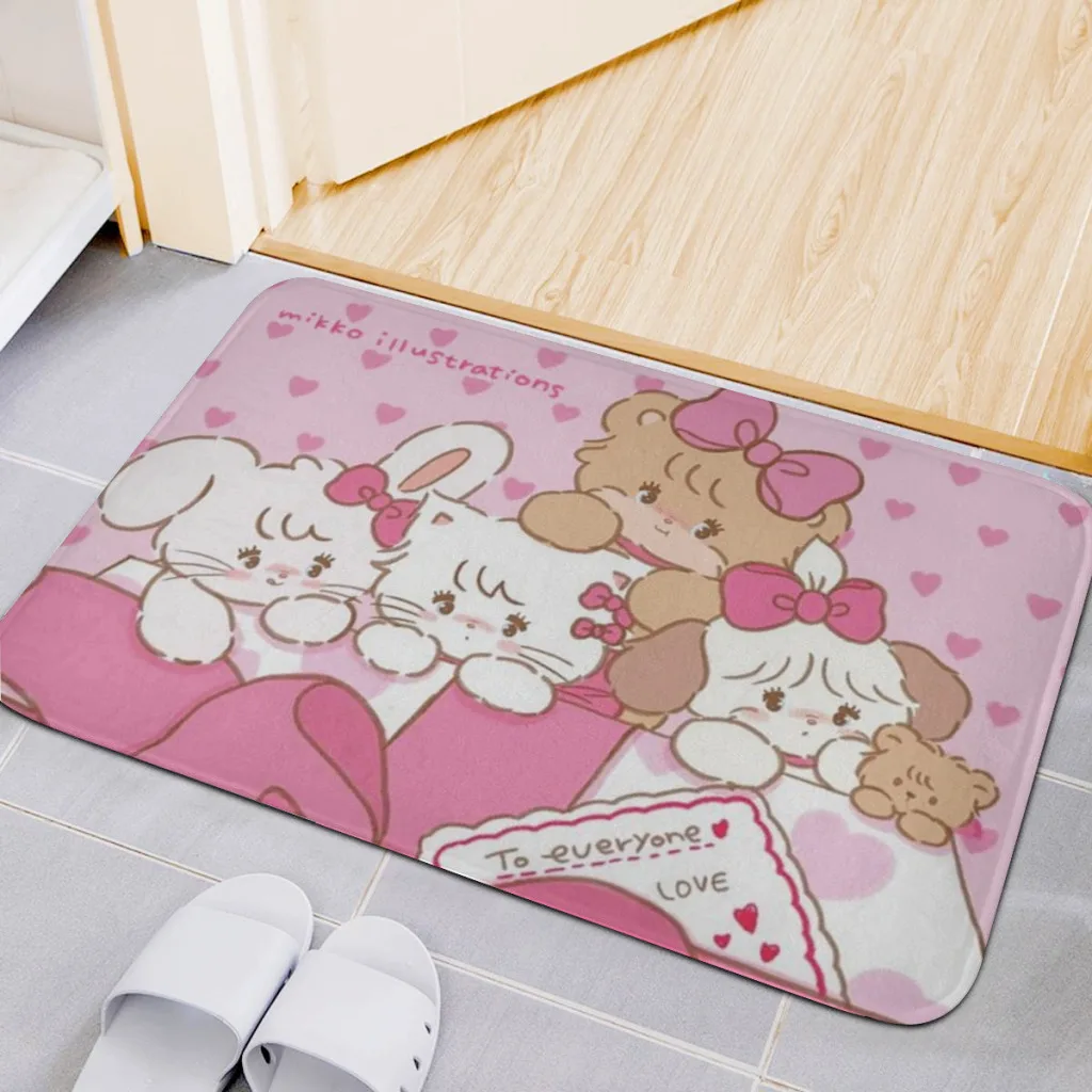 Japan Kawaii Cartoon Mikko Living Room Rug Carpet Flannel Slip Mat Decor Aesthetic Dressing