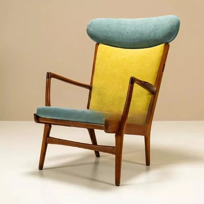 

Original leisure chair medieval retro style single solid wood armrest leisure sofa chair