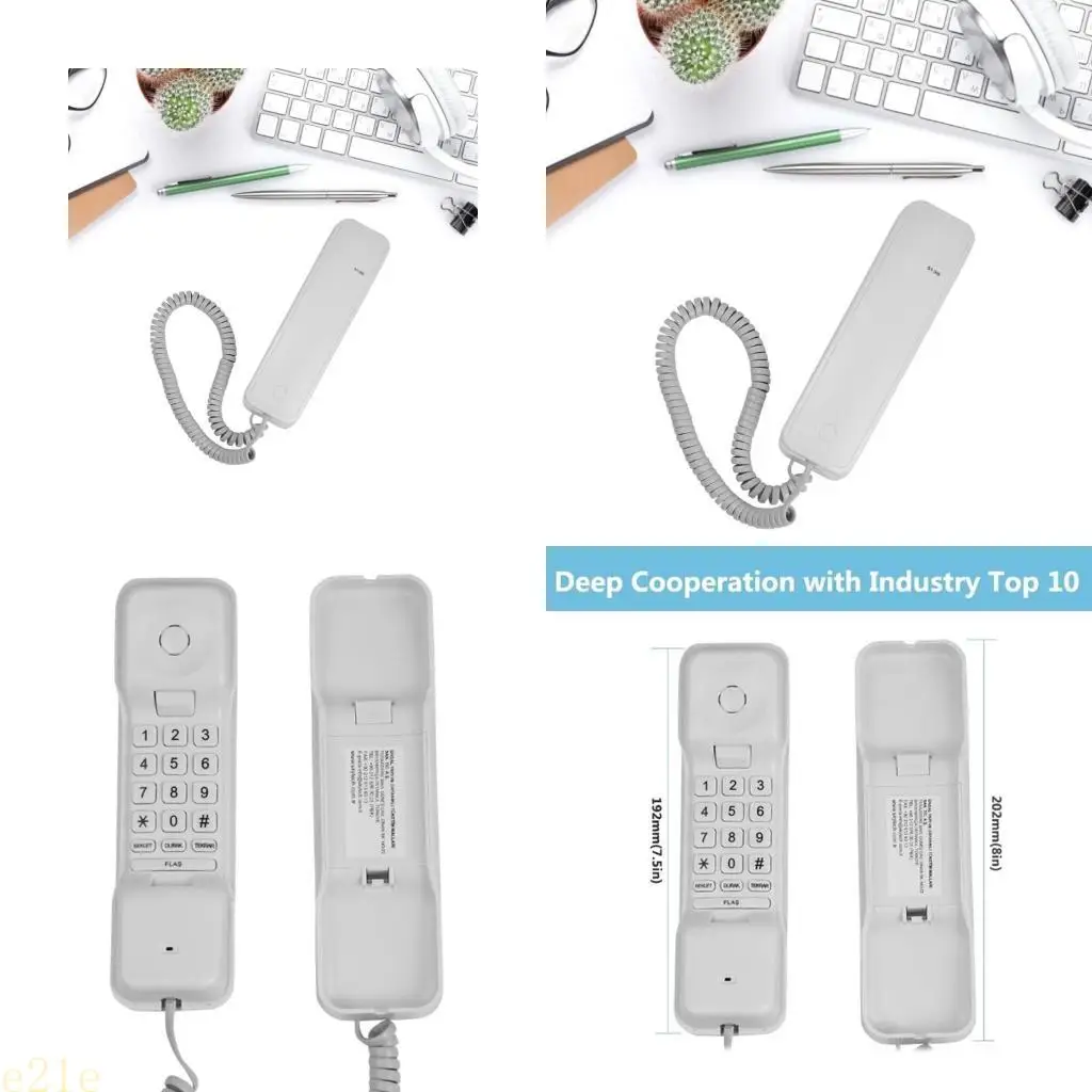 E21E ST309 Desk and Wall Phone Mini Telephone with Redial Pause for Home, Office, and Hotel Use