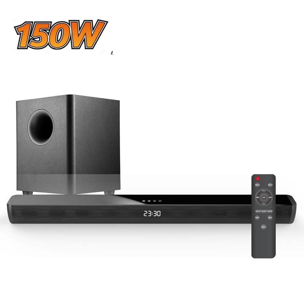 Cinema samtronic de tela plana com woofer sem fio som blaster surround estéreo tv eco parede som cinema casa